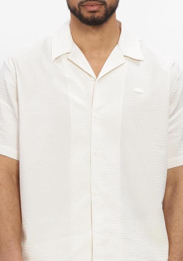 LACOSTE Heren Overhemden Relaxed Fit Waffle Texture Shirt Ecru - Foto 4