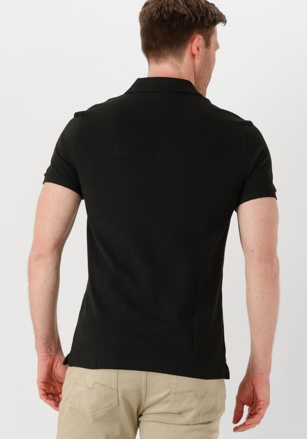 Lacoste Logo Patch Klassieke Kraag Knoopsluiting Korte Mouwen T-shirts en Polos Black Heren