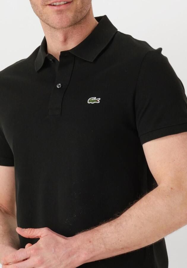 Lacoste Logo Patch Klassieke Kraag Knoopsluiting Korte Mouwen T-shirts en Polos Black Heren - Foto 2
