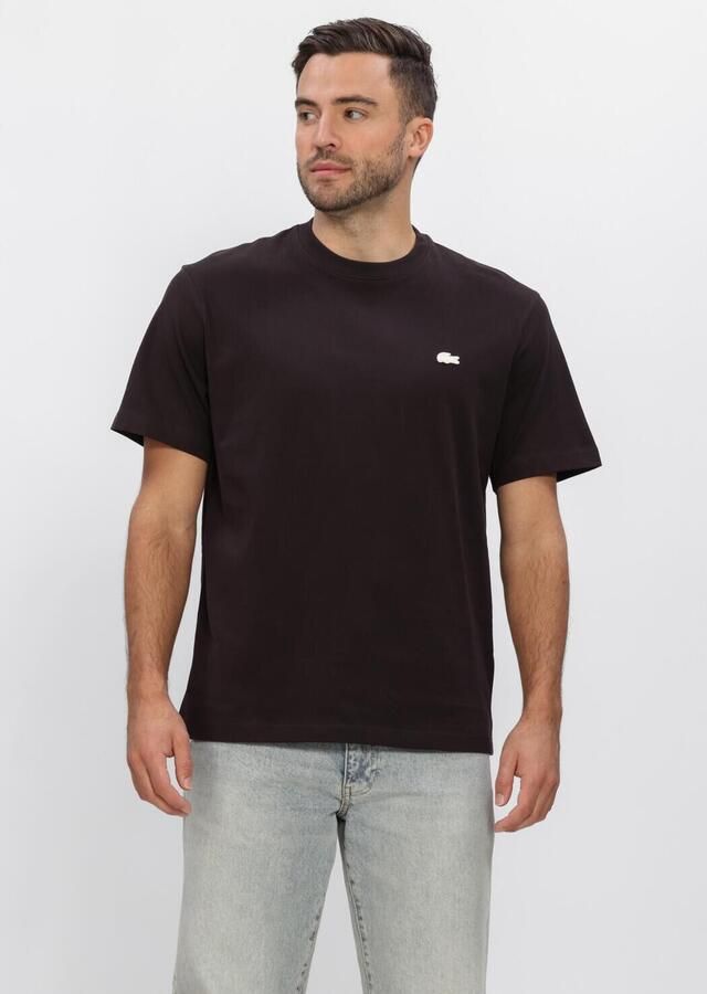 LACOSTE Heren Polo's & T-shirts Classic Fit Back Print Heavy Jersey T-shirt Bruin