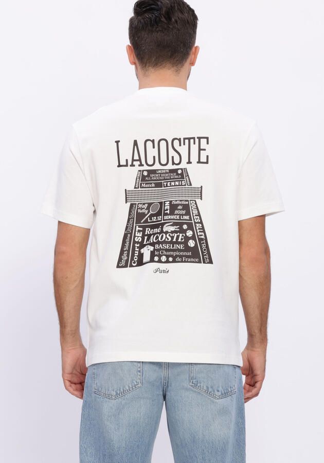 LACOSTE Heren Polo's & T-shirts Classic Fit Back Print Heavy Jersey T-shirt Wit - Foto 2