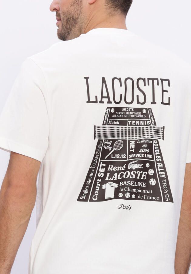 LACOSTE Heren Polo's & T-shirts Classic Fit Back Print Heavy Jersey T-shirt Wit - Foto 3