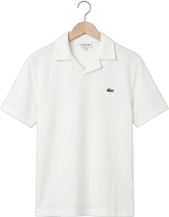 LACOSTE Heren Polo's & T-shirts Classic Fit Open Neck Cotton Linen Blend Polo Ecru - Foto 2
