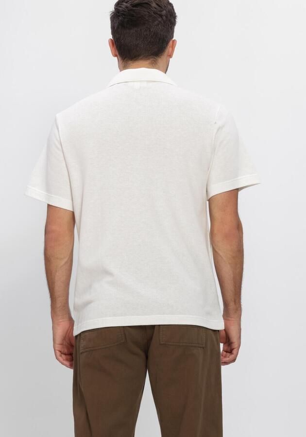 LACOSTE Heren Polo's & T-shirts Classic Fit Open Neck Cotton Linen Blend Polo Ecru - Foto 3