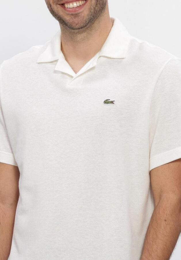 LACOSTE Heren Polo's & T-shirts Classic Fit Open Neck Cotton Linen Blend Polo Ecru - Foto 4