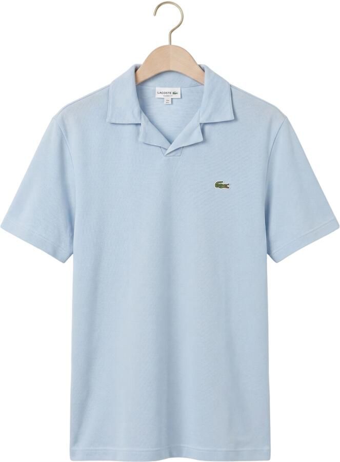 LACOSTE Heren Polo's & T-shirts Classic Fit Open Neck Cotton Linen Blend Polo Lichtblauw - Foto 2