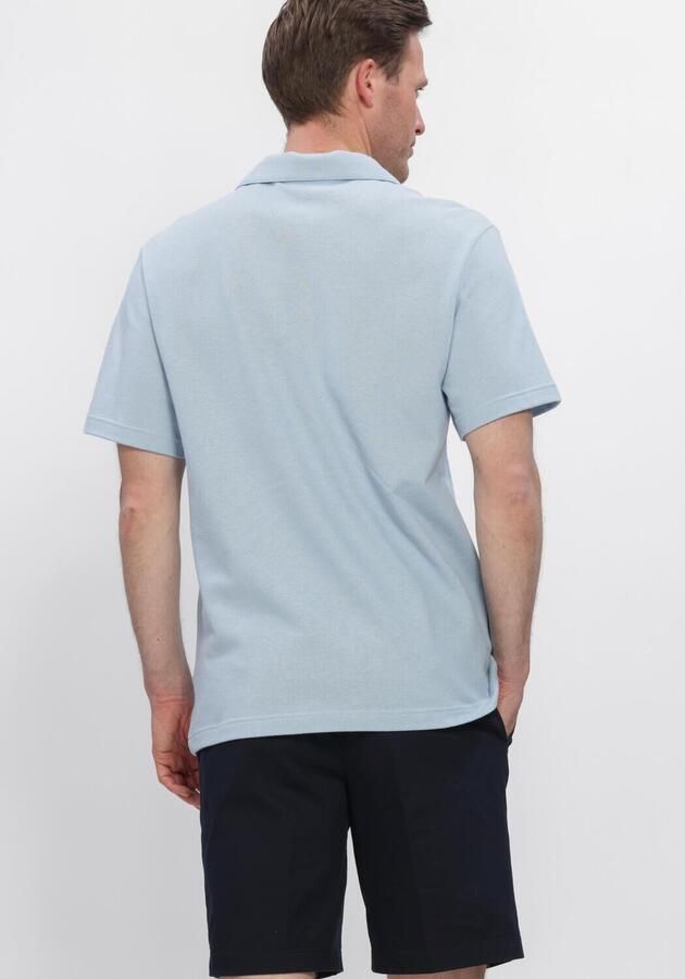 LACOSTE Heren Polo's & T-shirts Classic Fit Open Neck Cotton Linen Blend Polo Lichtblauw - Foto 3