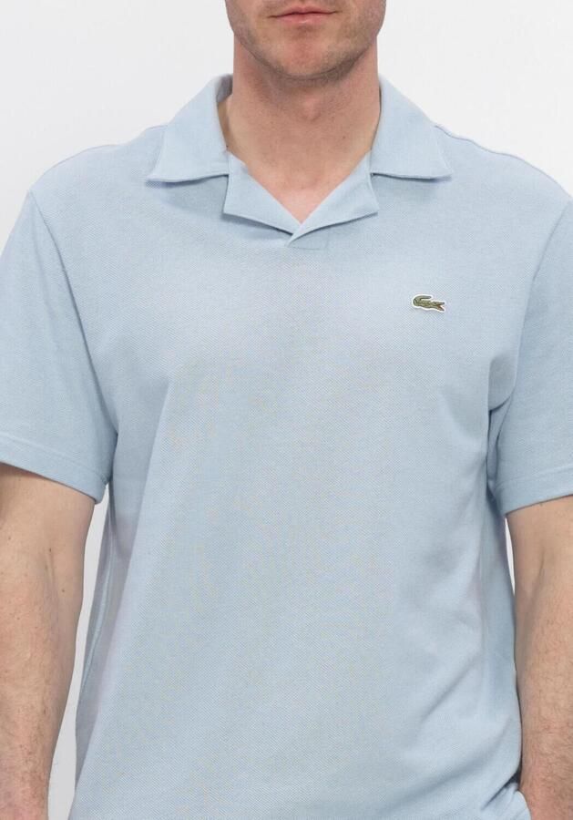 LACOSTE Heren Polo's & T-shirts Classic Fit Open Neck Cotton Linen Blend Polo Lichtblauw - Foto 4