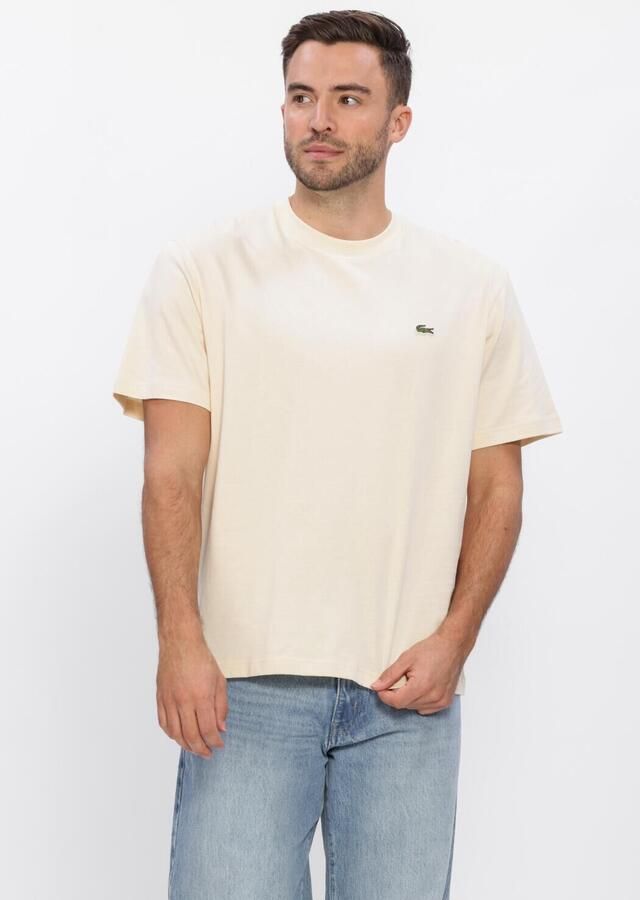 LACOSTE Heren Polo's & T-shirts Cotton T-shirt Creme