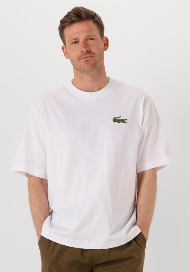 LACOSTE Polo's & T-shirts Crewneck Pimakatoenen Jersey T-shirt Wit - Foto 4