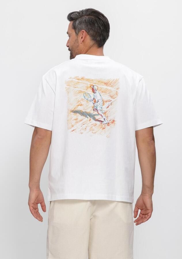 LACOSTE Heren Polo's & T-shirts Relaxed Fit Printed Heavy Cotton T-shirt Wit