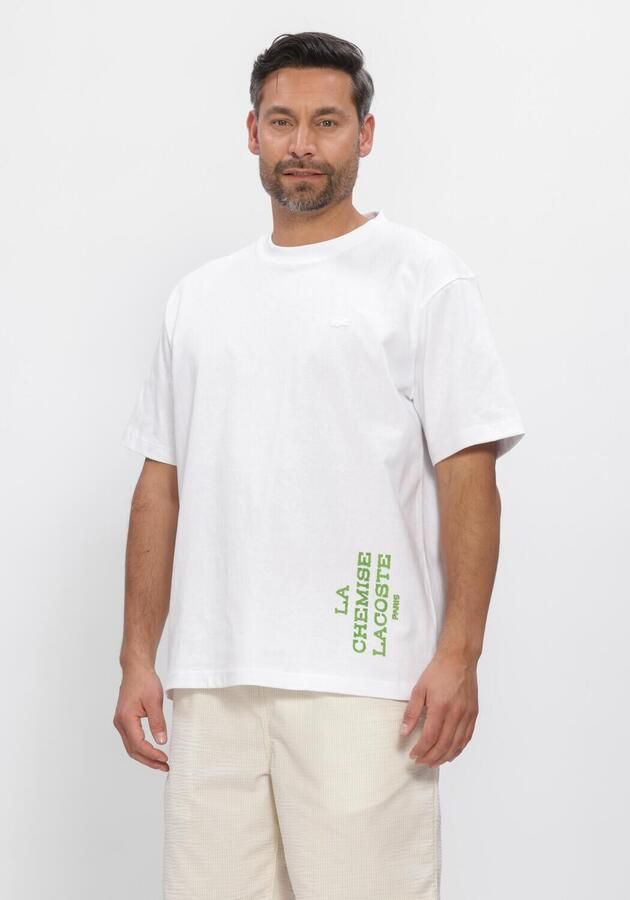 LACOSTE Heren Polo's & T-shirts Relaxed Fit Printed Heavy Cotton T-shirt Wit - Foto 3