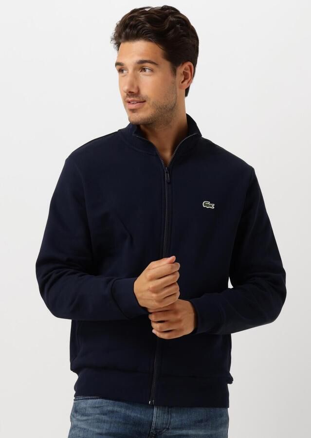 Lacoste Navyblauwe Katoenen Sweatshirt met Hoge Kraag en Ritssluiting Blauw Heren - Foto 4