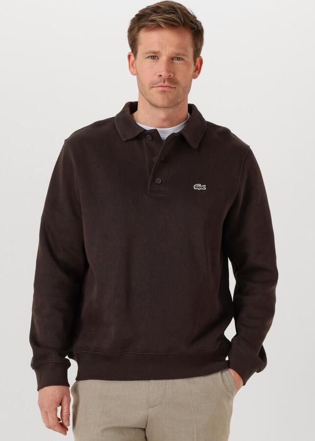 LACOSTE Heren Truien & Vesten Classic Fit Polo Collar Ribbed Polo Bruin - Foto 3