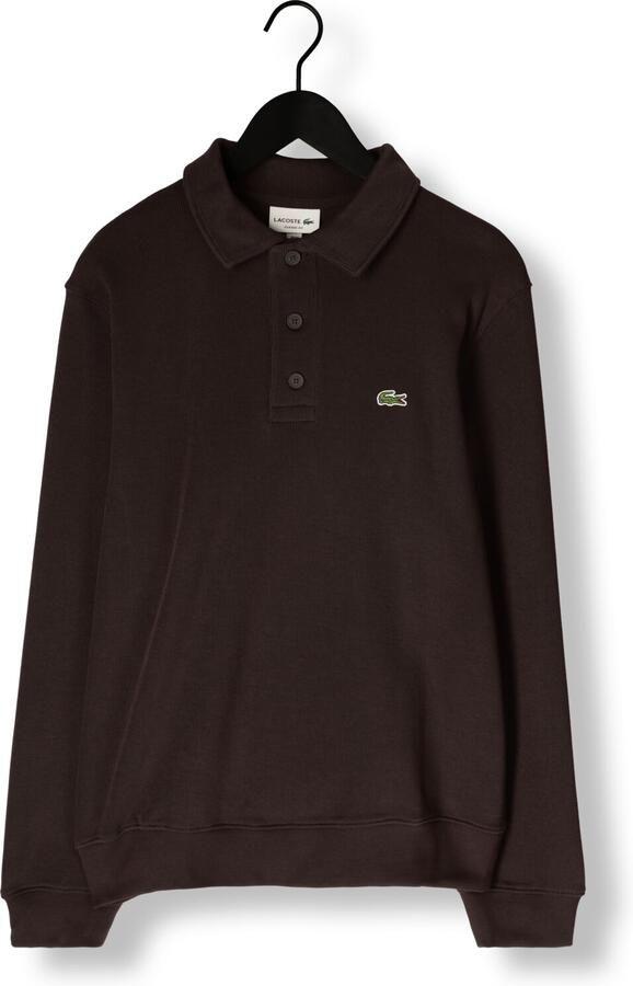 LACOSTE Heren Truien & Vesten Classic Fit Polo Collar Ribbed Polo Bruin - Foto 2