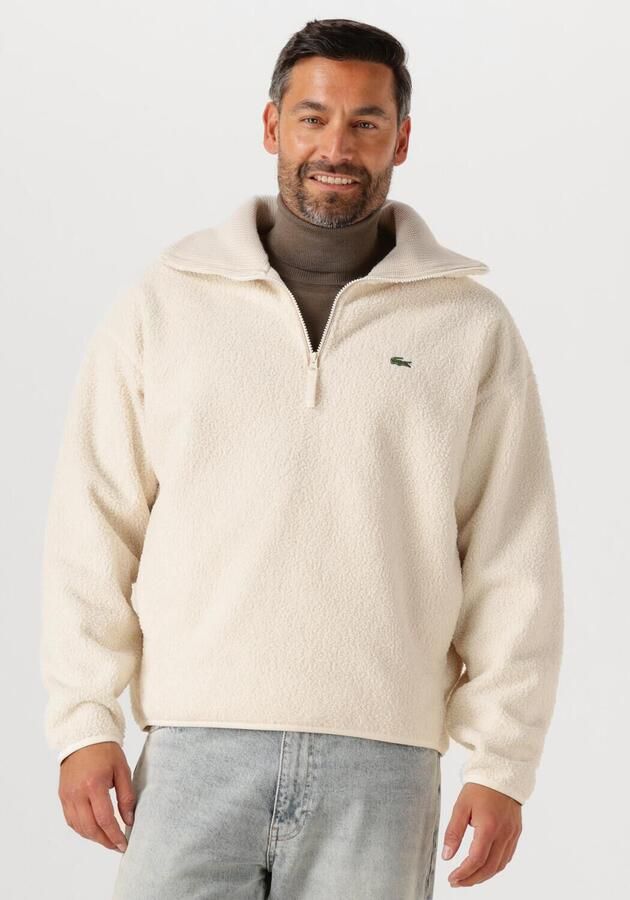 LACOSTE Heren Truien & Vesten High Neck Zipped Fleece Sweatshirt Creme - Foto 4