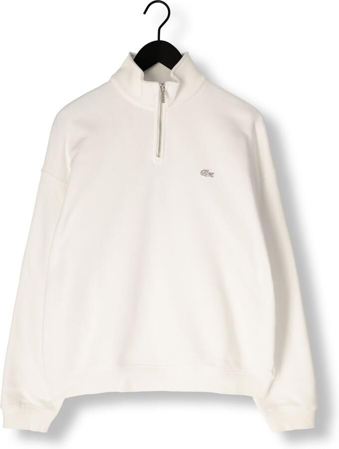 LACOSTE Heren Truien & Vesten Loose Fit Zip Neck Fleece Sweatshirt Creme