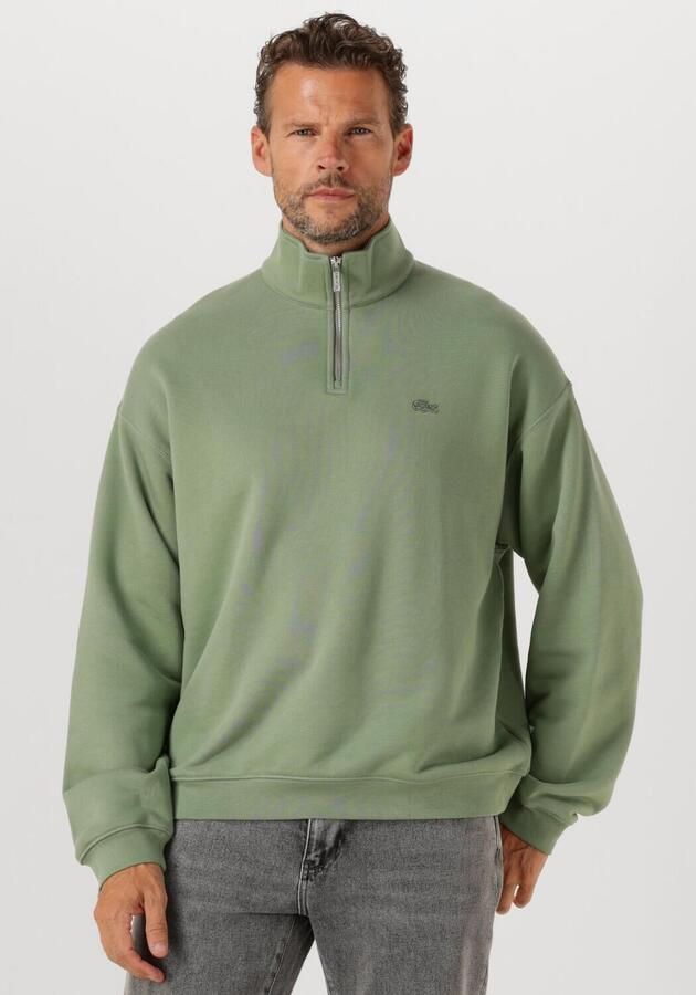 LACOSTE Heren Truien & Vesten Loose Fit Zip Neck Fleece Sweatshirt Groen - Foto 4