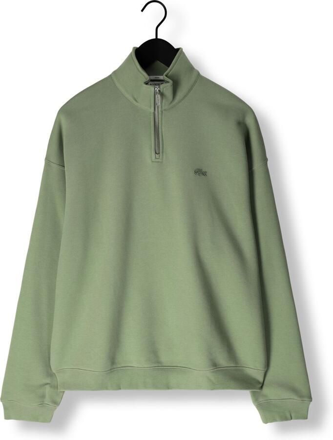 LACOSTE Heren Truien & Vesten Loose Fit Zip Neck Fleece Sweatshirt Groen