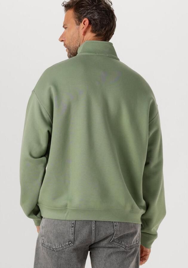 LACOSTE Heren Truien & Vesten Loose Fit Zip Neck Fleece Sweatshirt Groen - Foto 2