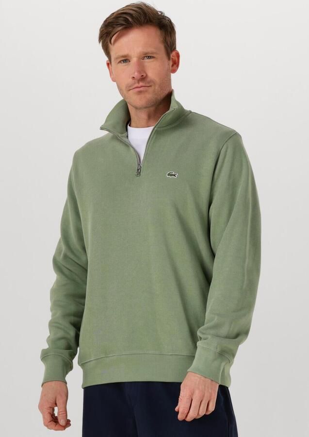 LACOSTE Heren Truien & Vesten Regular Fit High Neck Zipped Sweatshirt Groen - Foto 4