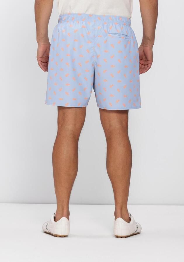 LACOSTE Heren Zwembroeken Mid Length Crocodile Print Swim Trunks Lichtblauw - Foto 3