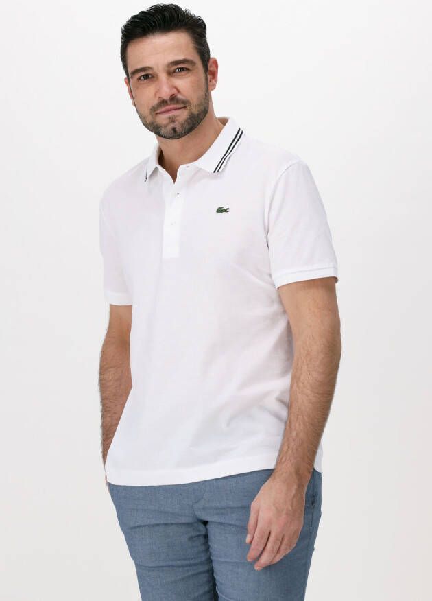 Lacoste regular fit polo met contrastbies white black
