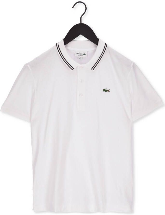 Lacoste regular fit polo met contrastbies white black