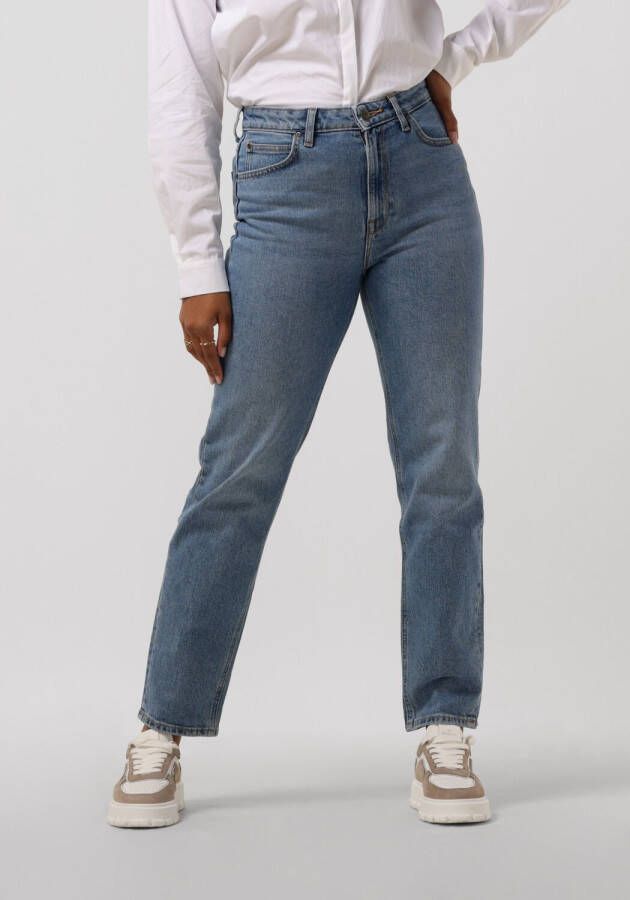 Lee cropped high waist straight jeans Carol light blue denim