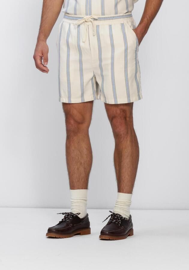 LES DEUX Heren Broeken Lawson Stripe Shorts Ecru