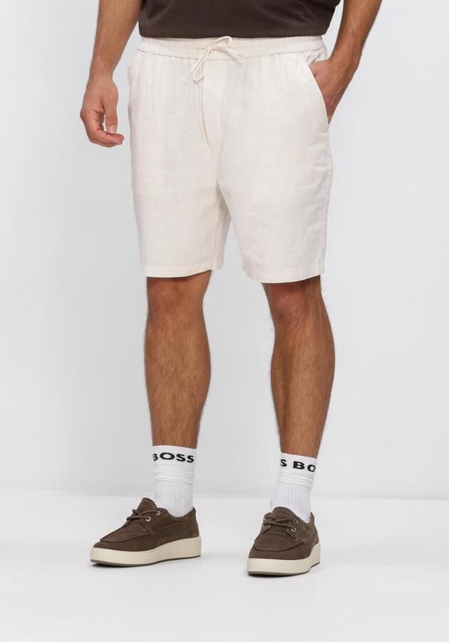 LES DEUX Heren Broeken Otto Linen Shorts Ecru