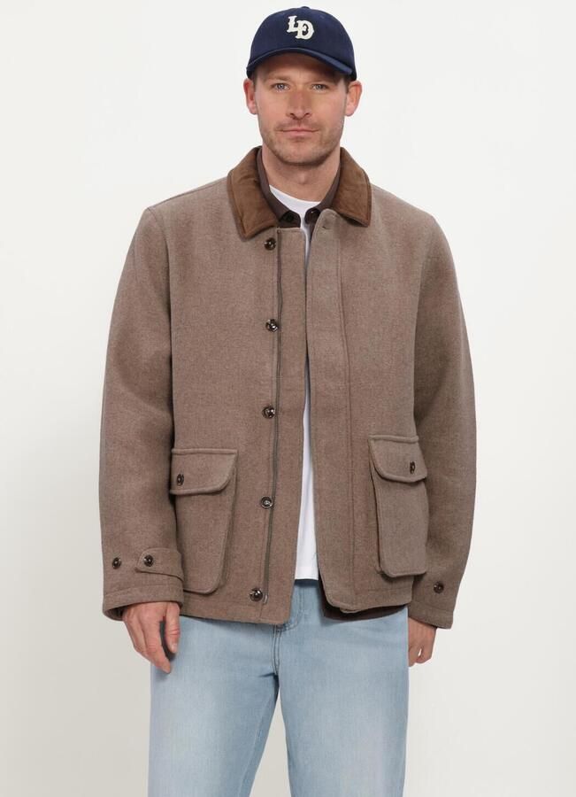 LES DEUX Heren Jassen Melange Wool Jacket Zand