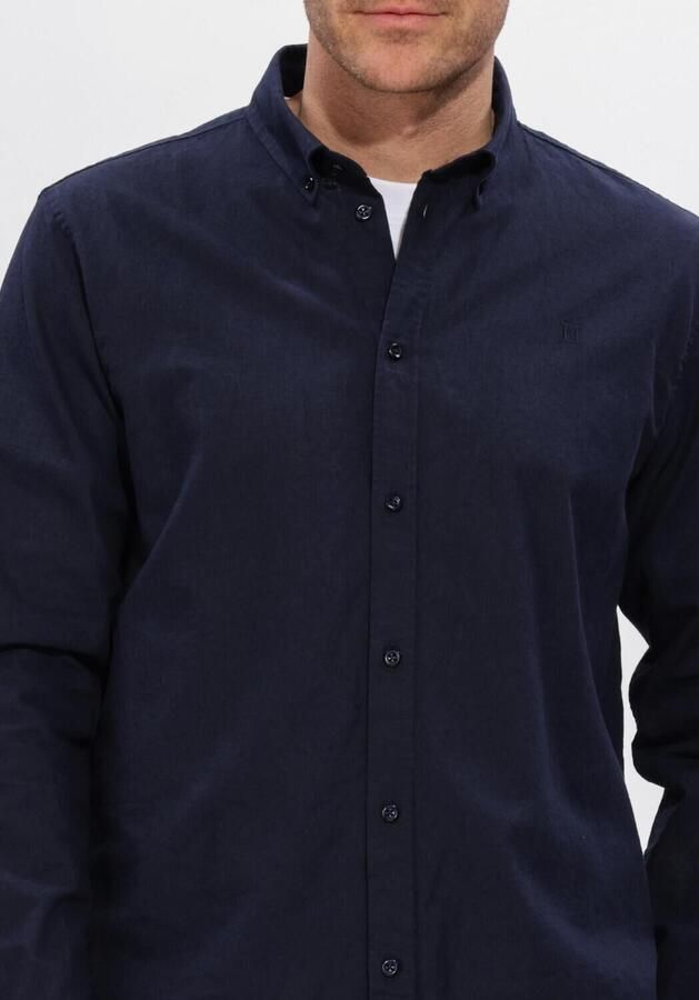 LES DEUX Heren Overhemden Konrad Cotton Linen Shirt Donkerblauw - Foto 3