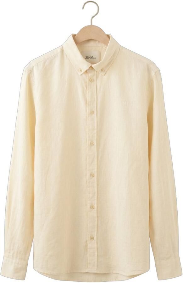 LES DEUX Heren Overhemden Konrad Cotton Linen Shirt Ecru - Foto 4