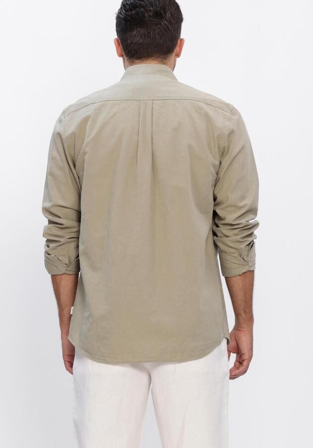 LES DEUX Heren Overhemden Konrad Cotton Linen Shirt Khaki - Foto 2