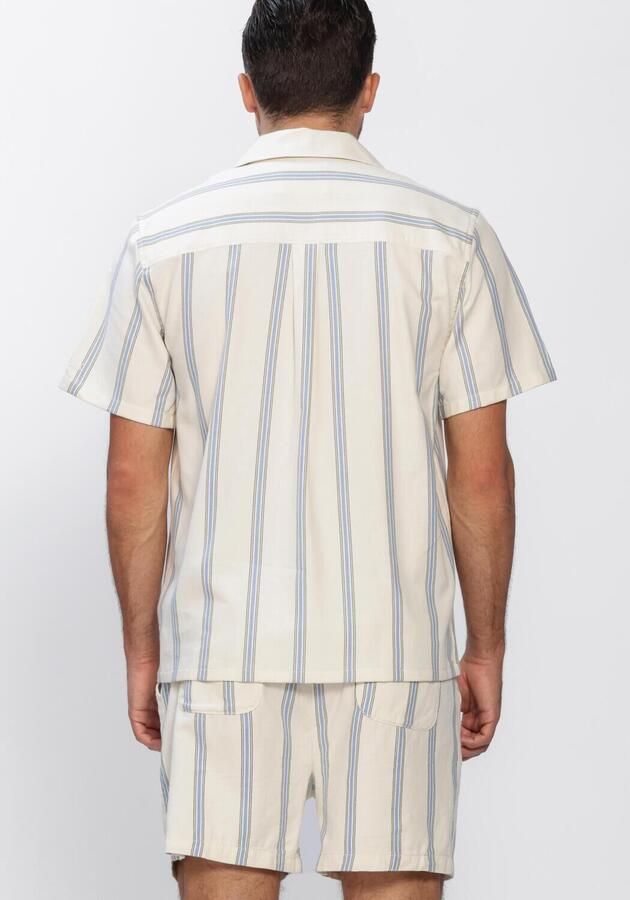 LES DEUX Heren Overhemden Lawson Stripe Ss Shirt Creme - Foto 3