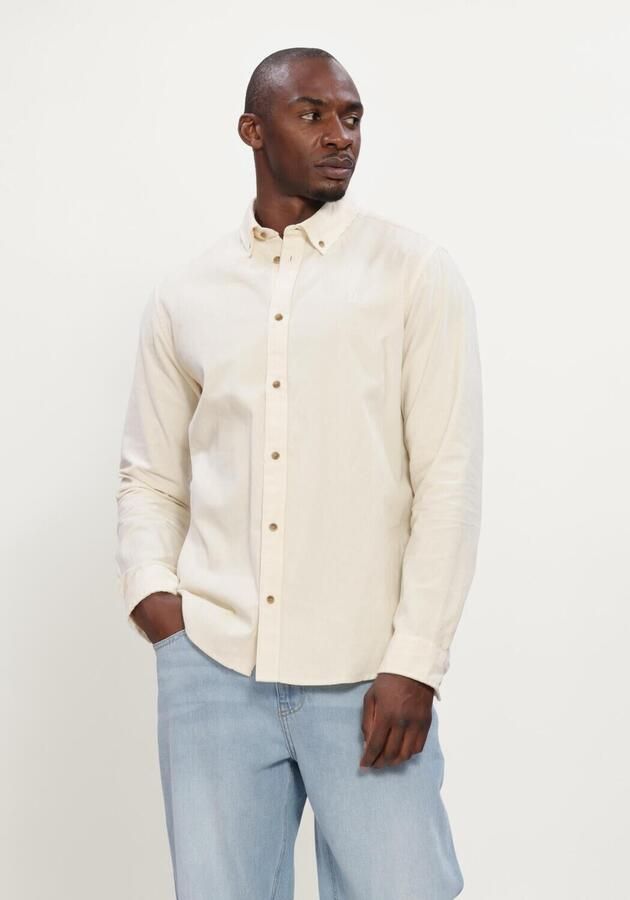 LES DEUX Heren Overhemden Pinwale Corduroy Shirt Gebroken Wit