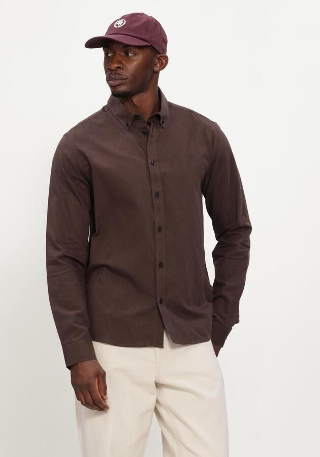 LES DEUX Heren Overhemden Soft Flannel Shirt Bruin