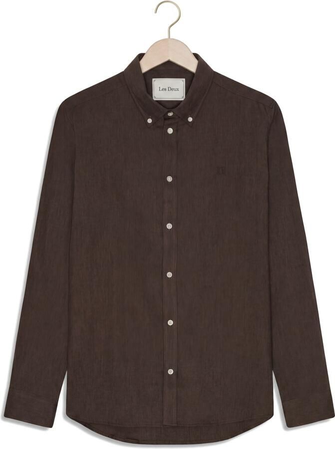 LES DEUX Heren Overhemden Soft Flannel Shirt Bruin - Foto 2