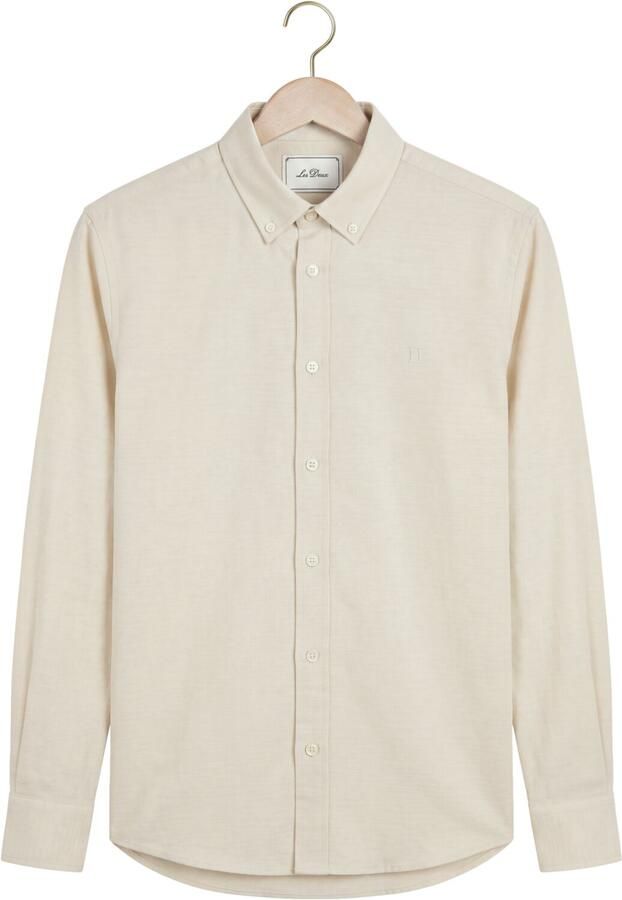 LES DEUX Heren Overhemden Soft Flannel Shirt Ecru - Foto 4