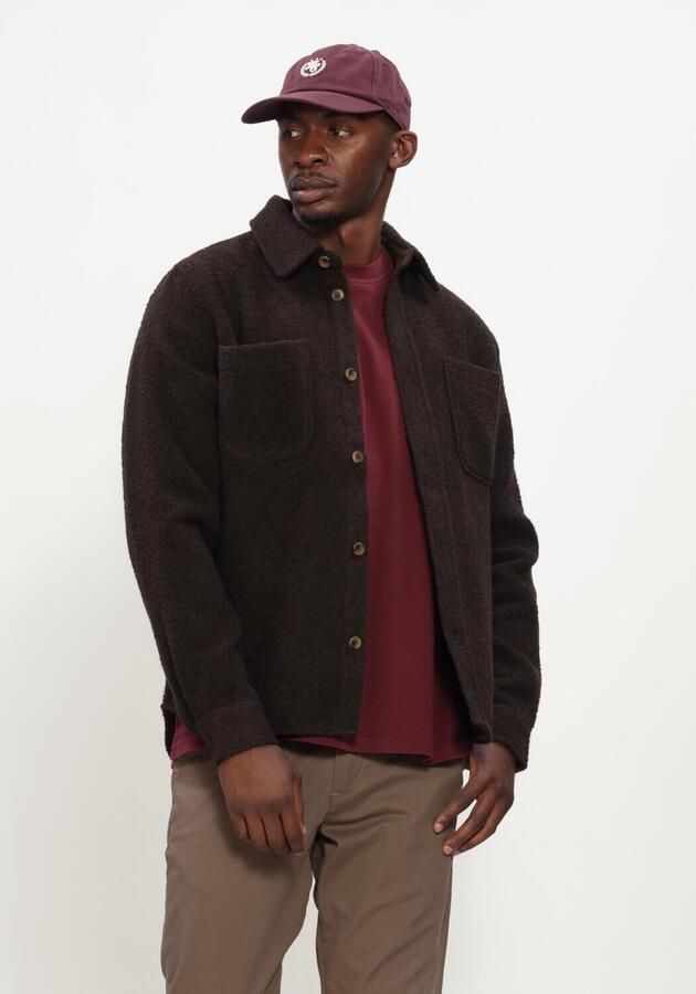 LES DEUX Heren Overshirts Bouclé Overshirt Bruin