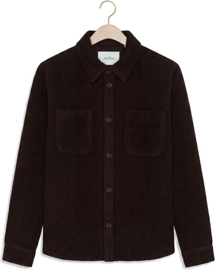 LES DEUX Heren Overshirts Bouclé Overshirt Bruin - Foto 2