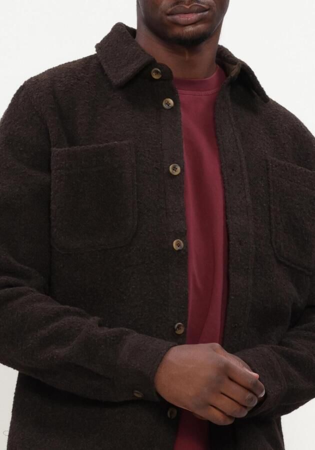 LES DEUX Heren Overshirts Bouclé Overshirt Bruin - Foto 4