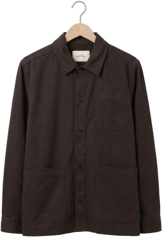LES DEUX Heren Overshirts Layton Cotton Overshirt Bruin - Foto 4