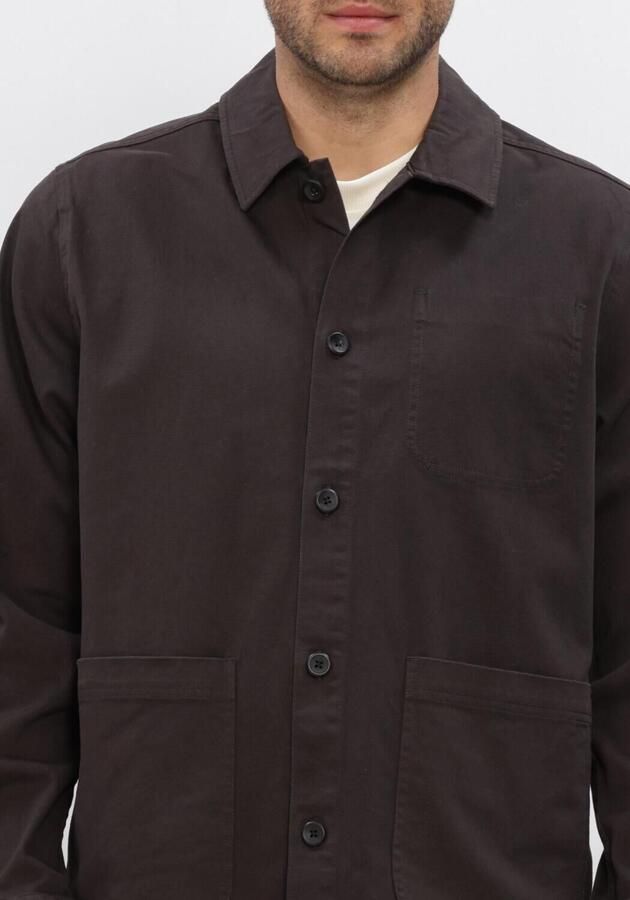 LES DEUX Heren Overshirts Layton Cotton Overshirt Bruin - Foto 3