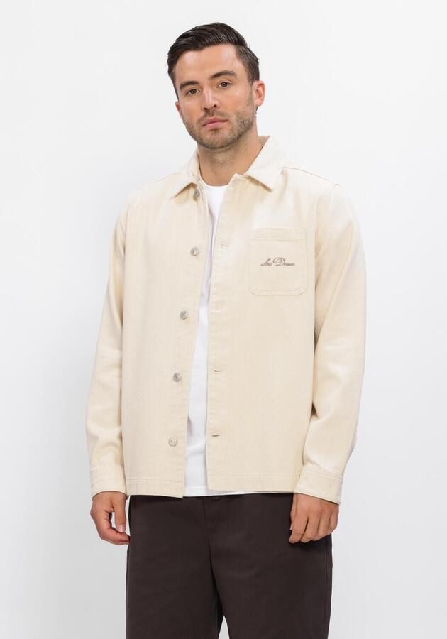 LES DEUX Heren Overshirts Layton Faience Twill Overshirt Ecru
