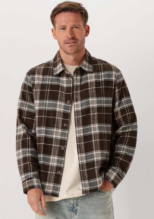 LES DEUX Heren Overshirts Lennon Check Overshirt Bruin