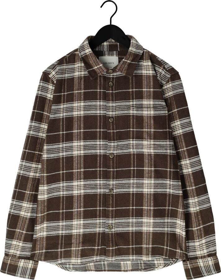 LES DEUX Heren Overshirts Lennon Check Overshirt Bruin - Foto 2