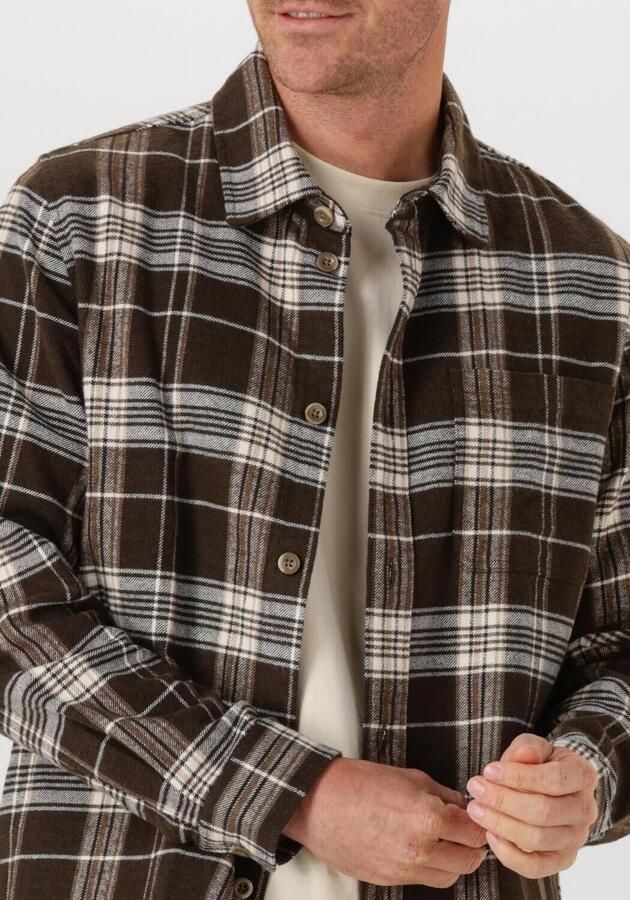 LES DEUX Heren Overshirts Lennon Check Overshirt Bruin - Foto 4