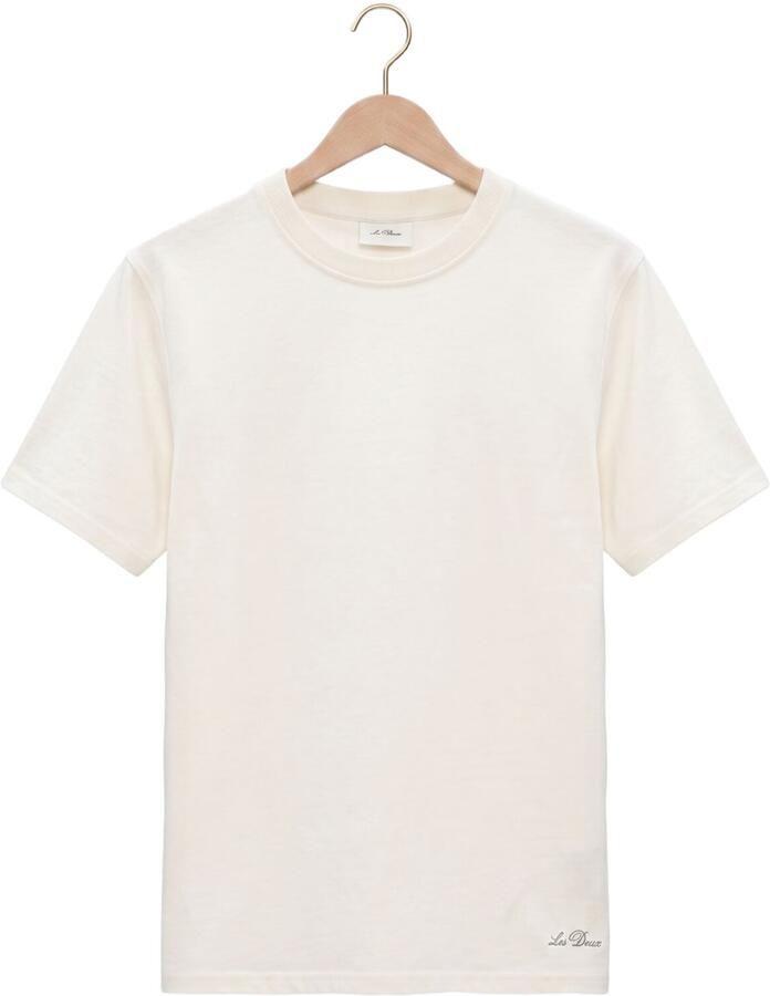LES DEUX Heren Polo's & T-shirts Ben Artist T-shirt Creme - Foto 2